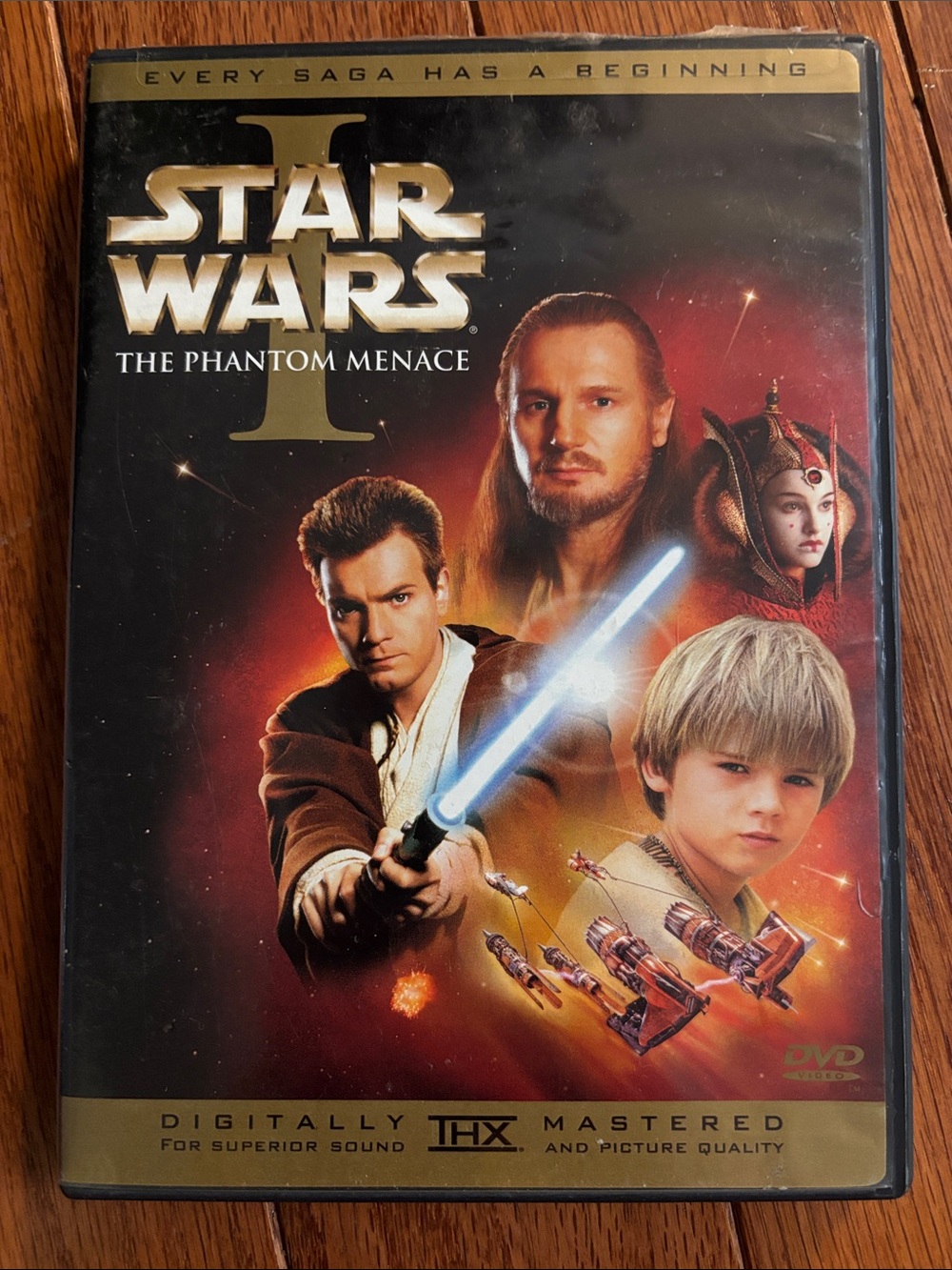 Star Wars The Phantom Menace DVD - Black, Gold & Red Artwork